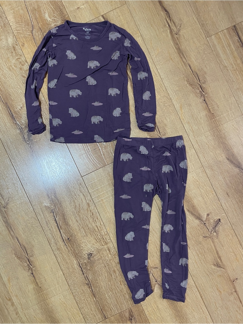 Kyte Baby Purple hippo Print Kids Pajama Set